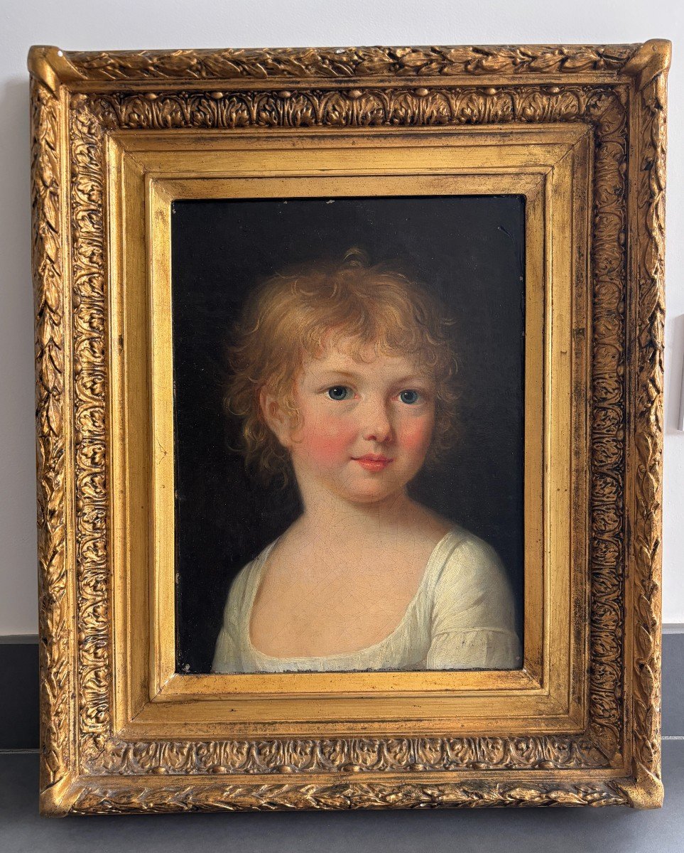 Elisa Victorine Henry (1790-1873), Portrait d'Enfant, Huile Sur Toile, Femme Peintre-photo-3