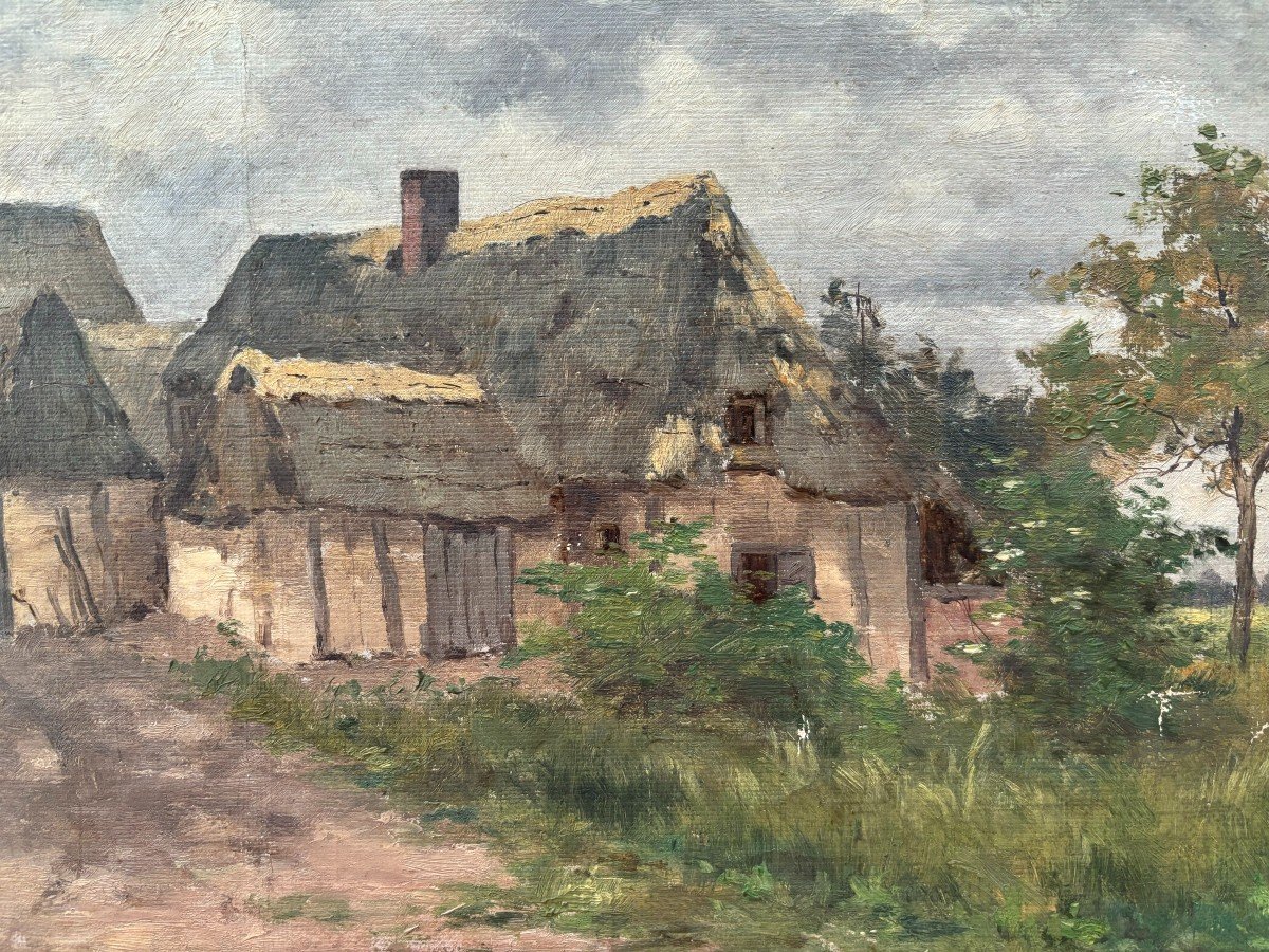 Arthur Perdreau (19th-20th Century), Farmhouse In Normandy?, Barbizon School, Oil On Canvas-photo-3