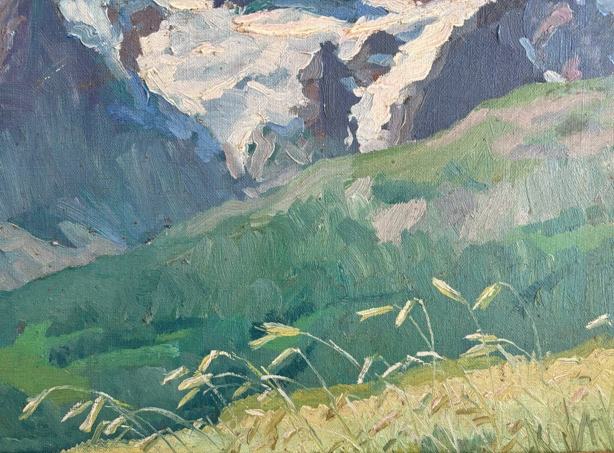 Marcelle Ladeuil (1895-1983), La Meije: Mountain In The Ecrins Massif, Oil On Canvas-photo-3