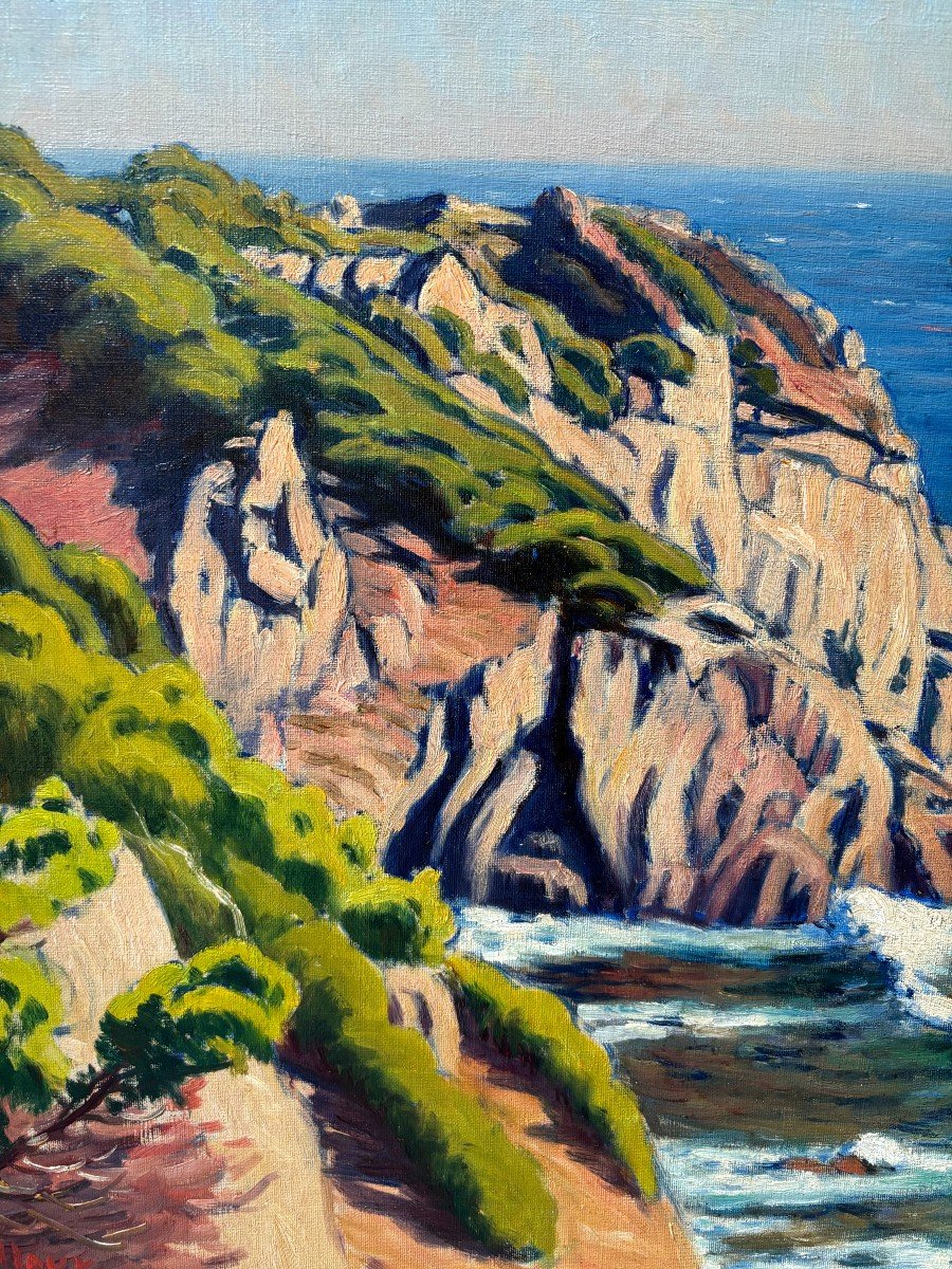 Charles Victor Guilloux (1866-1946), The Wild Coast, Oil On Canvas-photo-2