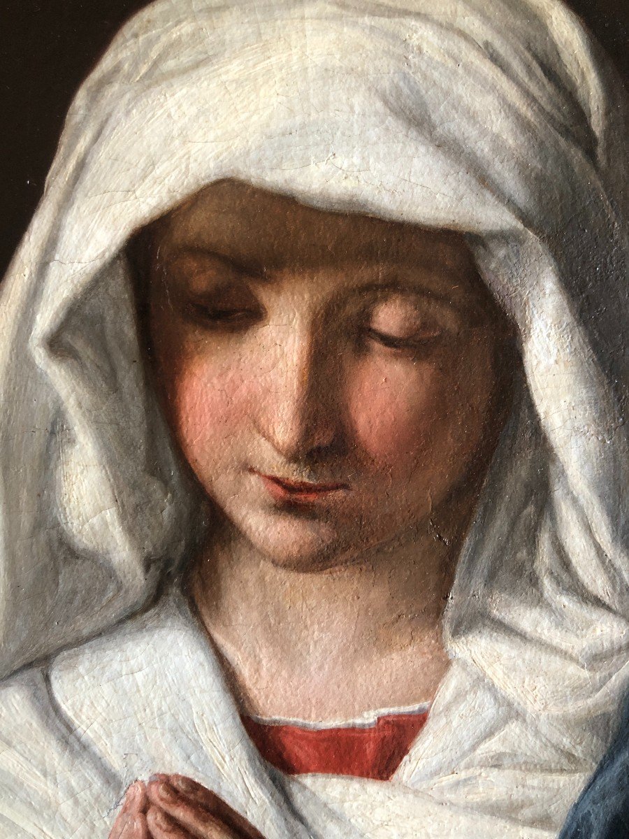 Giuseppina Anselmi Faina (turin 1818 - Florence 1872), Vierge En Prière, 1839, Huile Sur Toile-photo-3