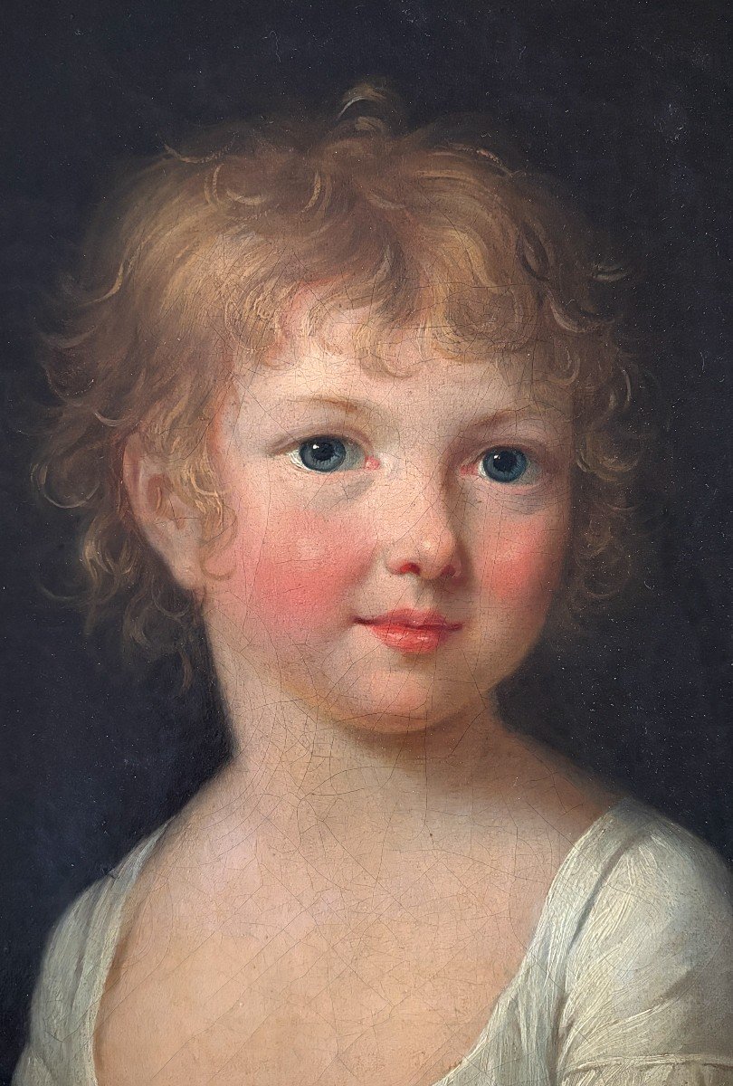 Elisa Victorine Henry (1790-1873), Portrait d'Enfant, Huile Sur Toile, Femme Peintre-photo-4