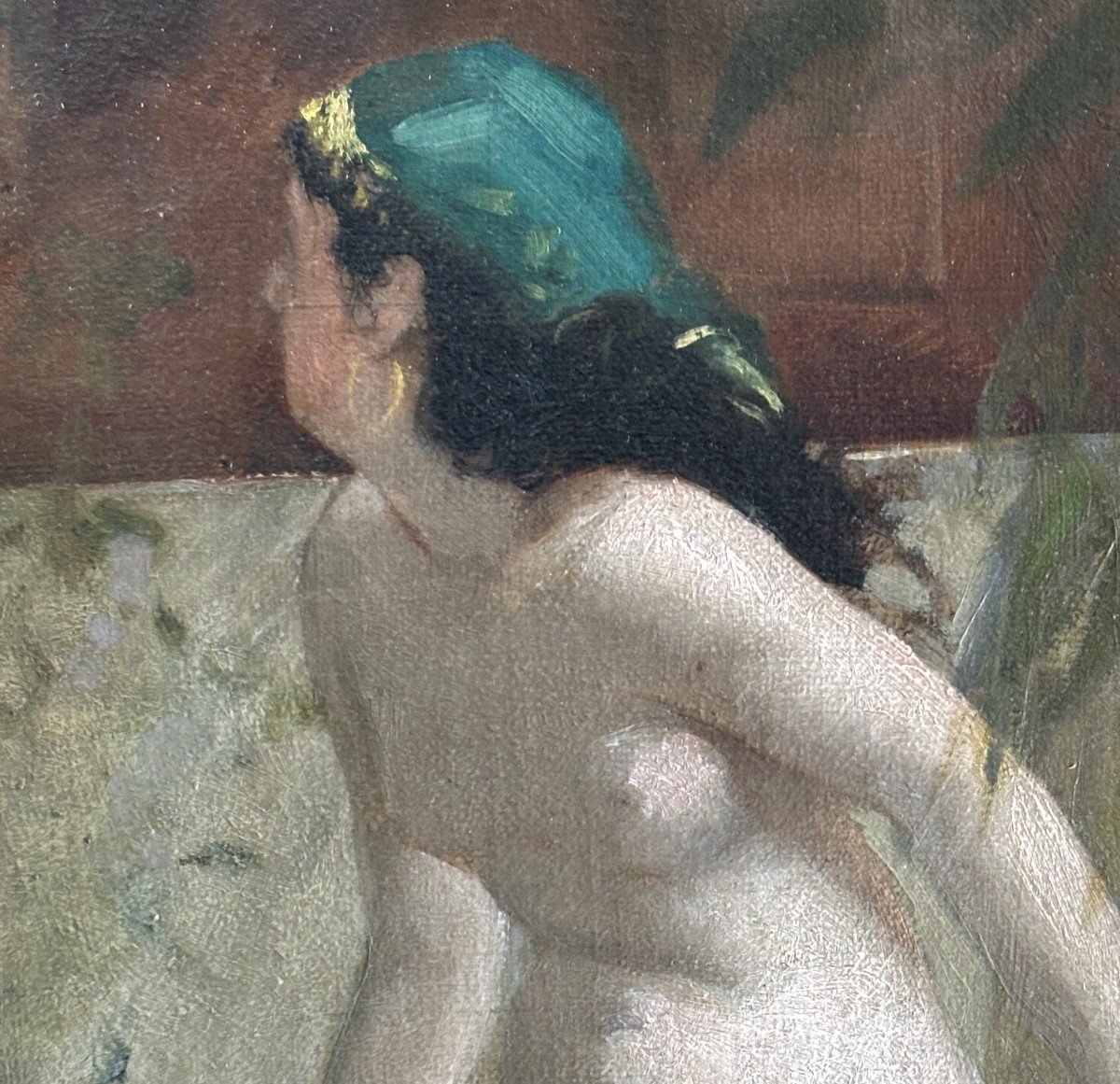 Léon Jean Pétua (1846-1921), Esquisse Pour Suzanne Au Bain, Huile, Salon De 1880-photo-2