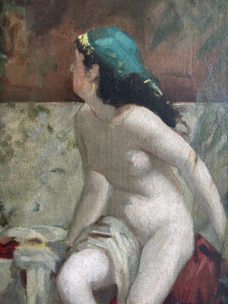 Léon Jean Pétua (1846-1921), Esquisse Pour Suzanne Au Bain, Huile, Salon De 1880-photo-4