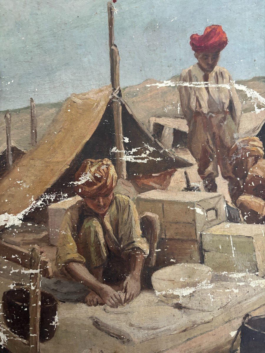 After F. Flameng And C. Hoffbauer, The Troops Of India Near Fricourt In The Somme, Oil -photo-2