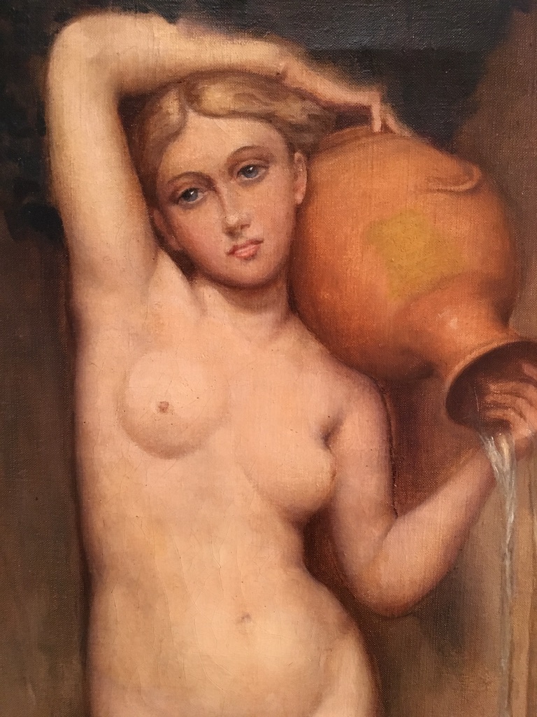 After Ingres, The Source, Nineteenth School, Oil On Canvas-photo-3