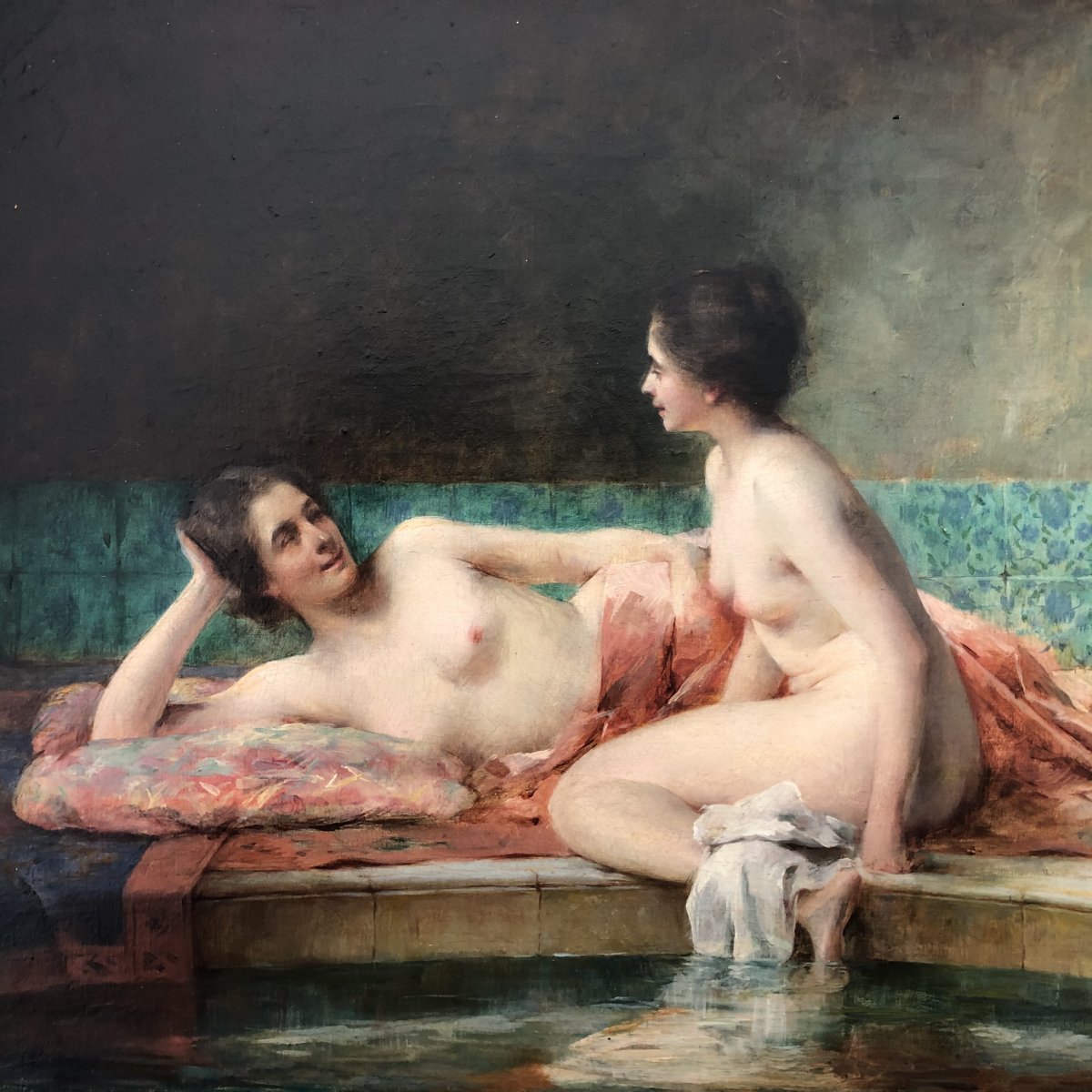 Proantic: Serkis Diranian (1854-1938), Le Bain Ou Femmes Au Hammam, Hu