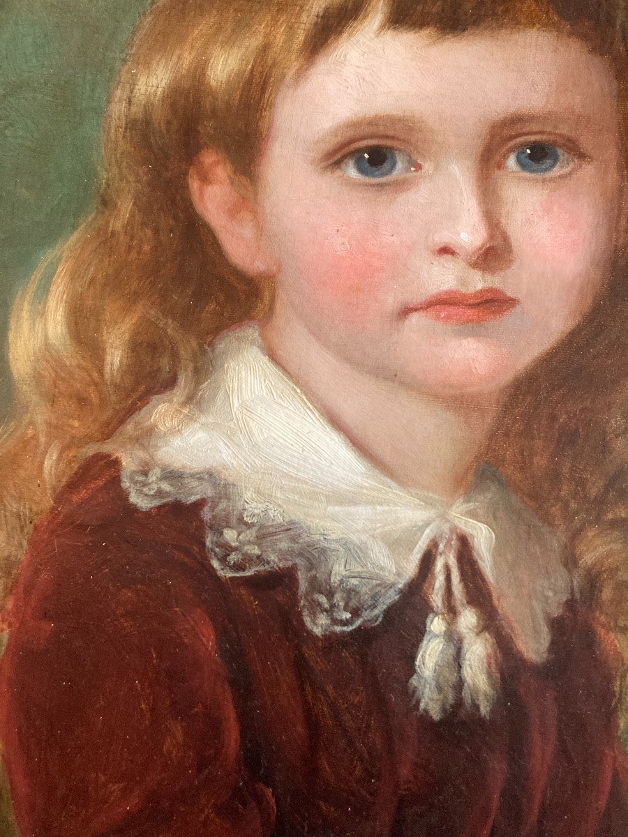 Ecole Anglaise Du XIXe, Dans Le Gout De Thomas Lawrence, Portrait d'Enfant, Huile -photo-2