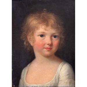 Elisa Victorine Henry (1790-1873), Portrait Of A Child, Oil On Canvas, Woman Painter