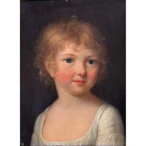 Elisa Victorine Henry (1790-1873), Portrait d'Enfant, Huile Sur Toile, Femme Peintre