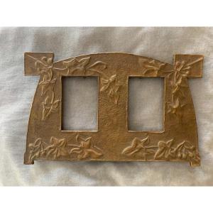 Small Art Nouveau Ivy Motif Photo Frame, Repoussé Metal