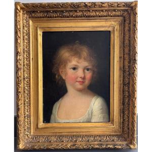 Elisa Victorine Henry (1790-1873), Portrait d'Enfant, Huile Sur Toile, Femme Peintre