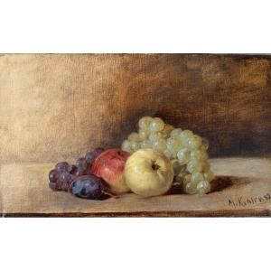 Mathieu Kohler (1841-1916), Nature Morte Aux Fruits, Huile Sur Toile Signée, 1883