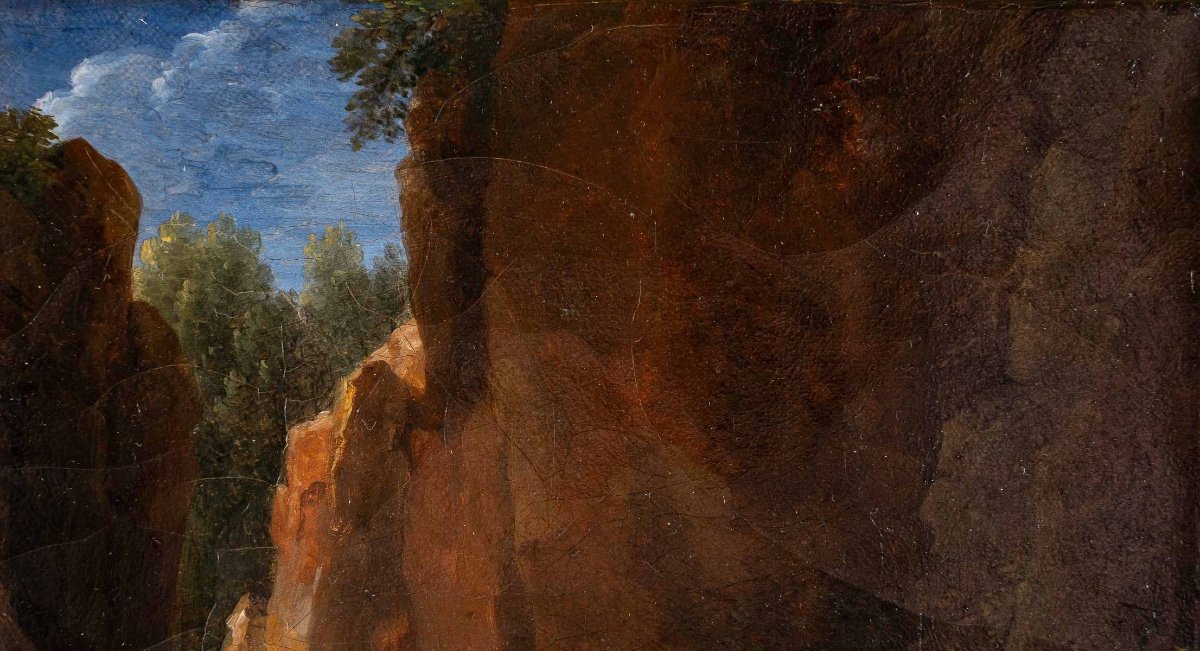 Jean Joseph Xavier BIDAULD (1758- 1846 ) - Paysage italien romantique, Daté 1823-photo-4