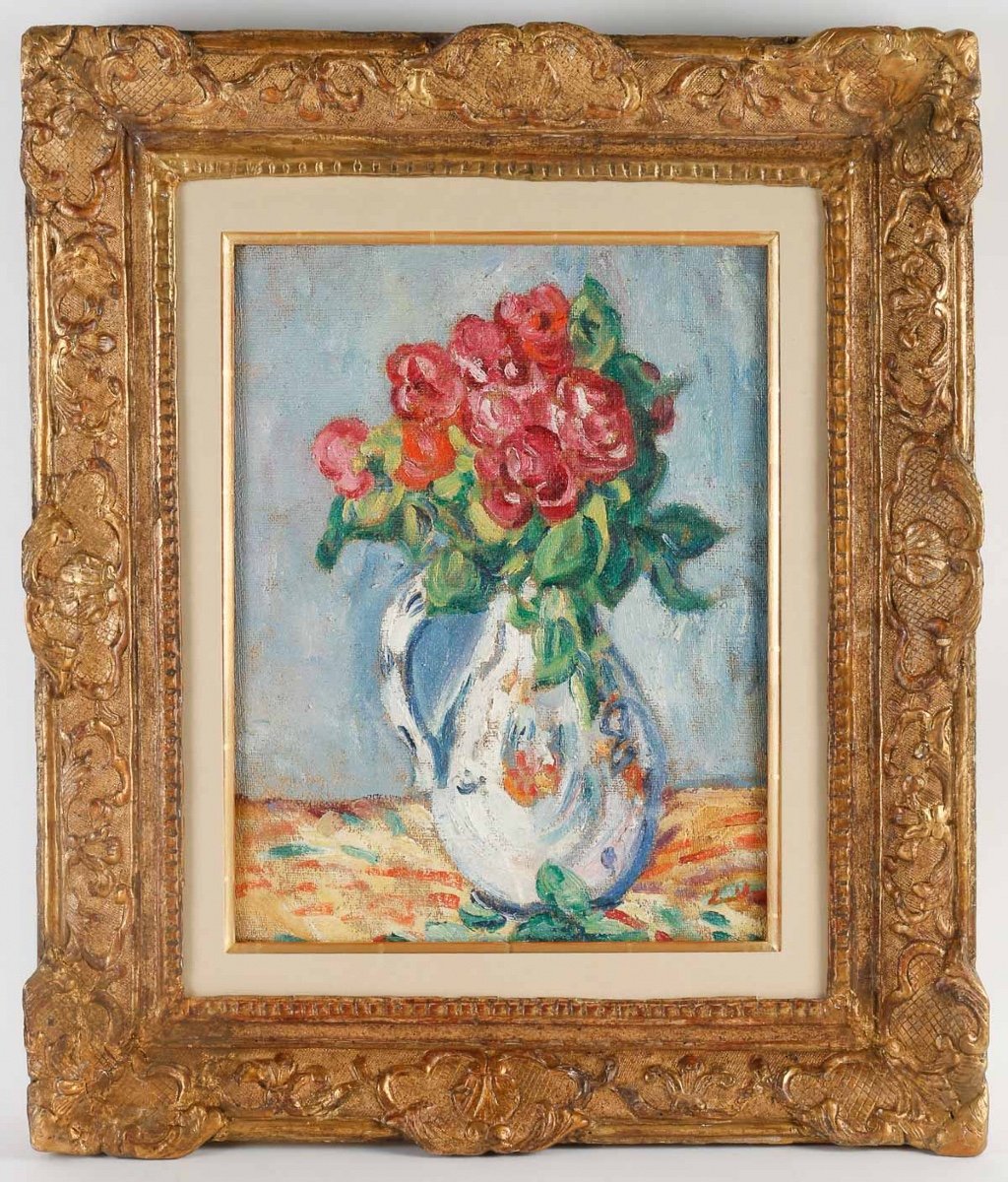 Louis VALTAT  (1869 - 1952) - Bouquet de pivoines, circa 1920-photo-2