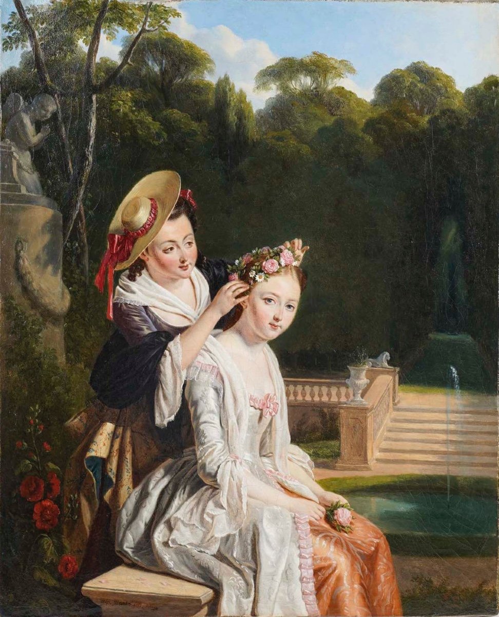 Jean-Alphonse ROEHN (1799 - 1864)  La Couronne De Fleurs,  Datée 1840  