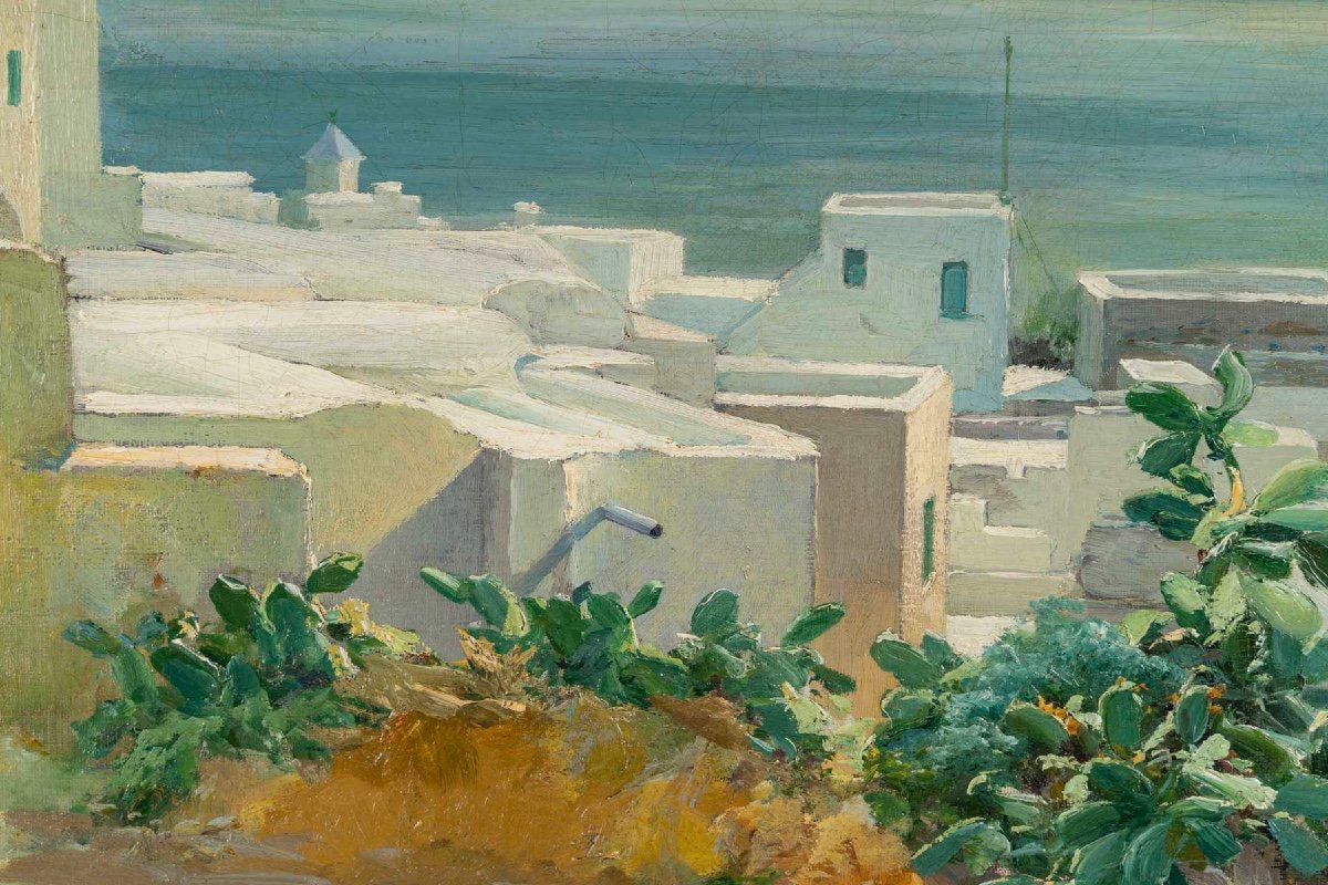 Henry Gérard (1860 - 1925) Mediterranean Village, 1903-photo-3