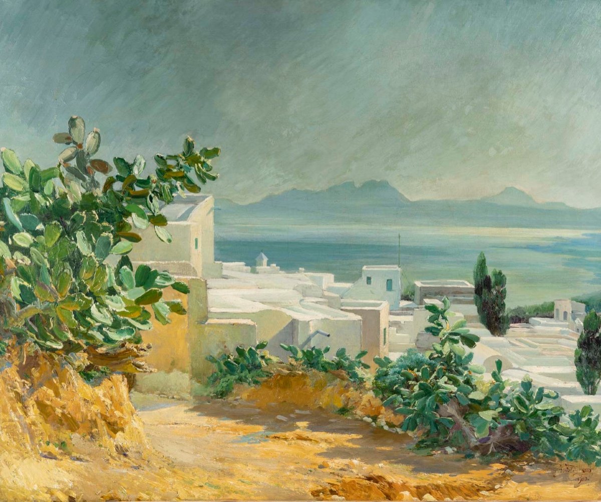 Henry Gérard (1860 - 1925) Mediterranean Village, 1903