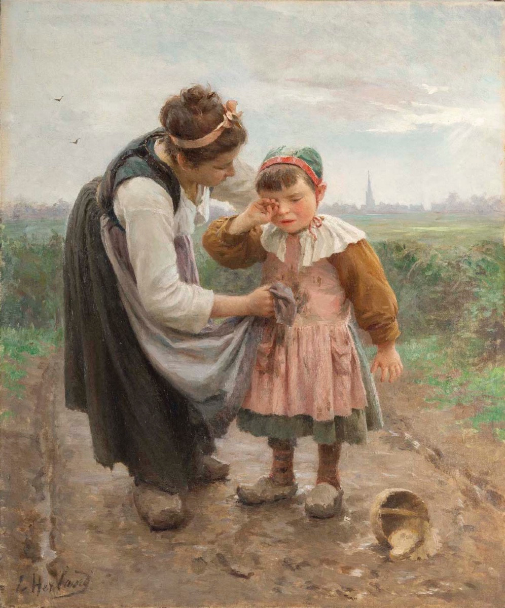 Emma HERLAND (1855 -1947)  Le panier renversé