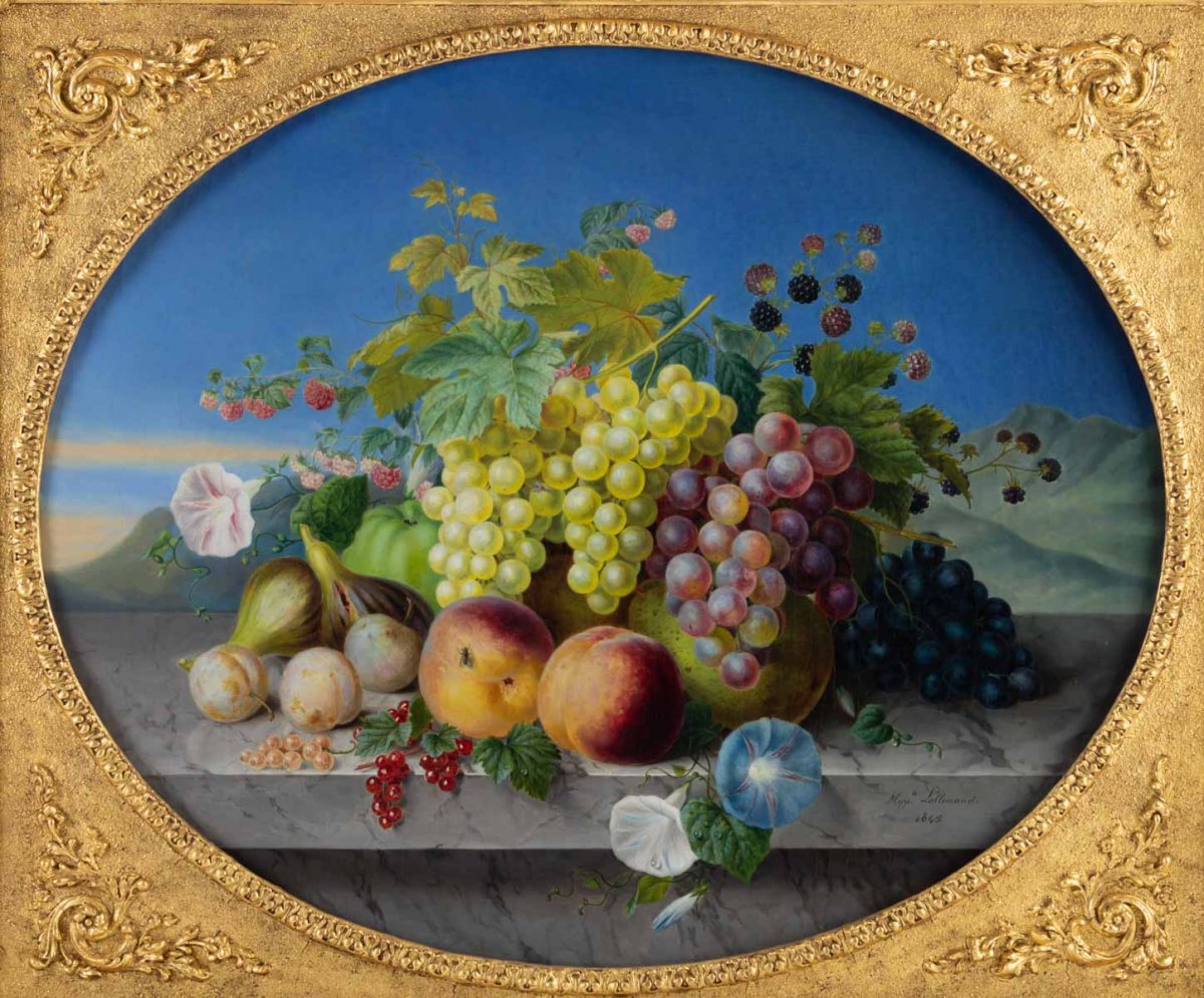 Lallemand  Adèle Née Le Corbeiller (born In Paris In 1807) - Pair Of Still Life Dated 1845.-photo-2