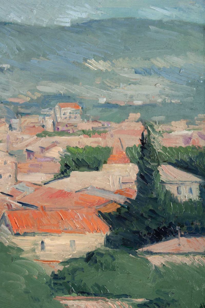 Casimir REYMOND  (1893, 1969)  Suisse- Vue de l’atelier de Cézanne- Aix-en- Provence- cathédrale Saint-Sauveur - Daté 1937-photo-4