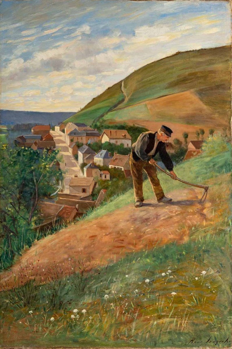  René  VAUQUELIN ( Elbeuf, 1854 -Dignes, 1941) - Travaux aux champs.