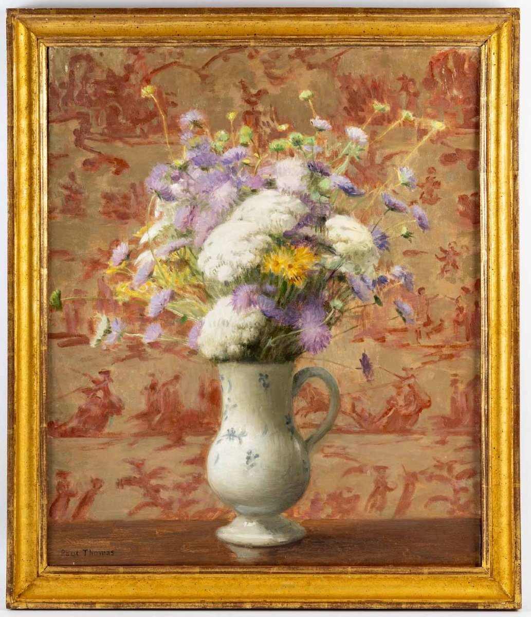 Paul THOMAS (1859 - 1910) - Bouquet de fleurs.-photo-2