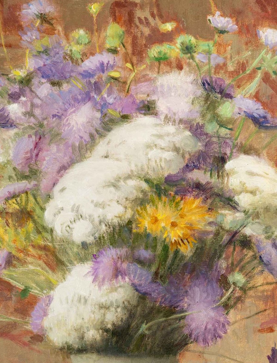 Paul THOMAS (1859 - 1910) - Bouquet de fleurs.-photo-2