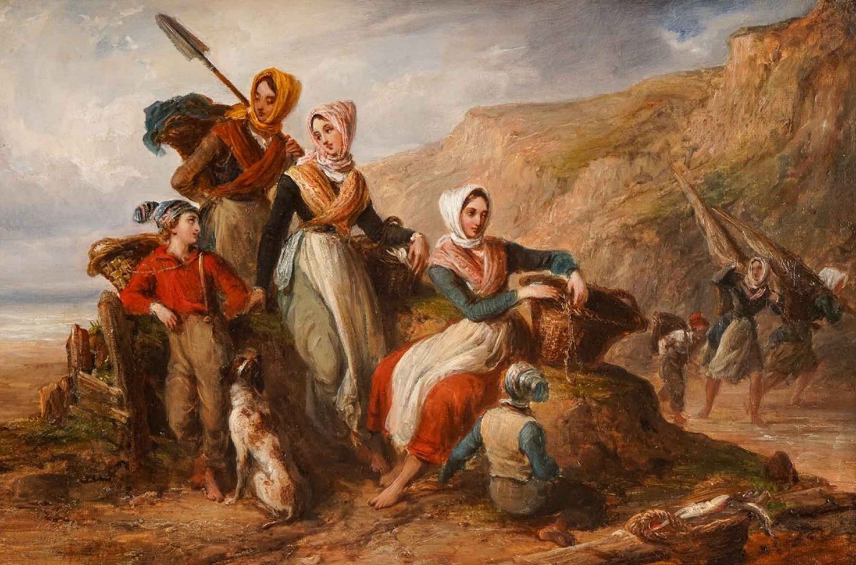 Alexandre-marie COLIN (1778- 1875) -  Le retour de pêche, circa 1840