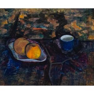 Joaquín Peinado (1898 - 1975) Still Life With Apples And Cup, 1944