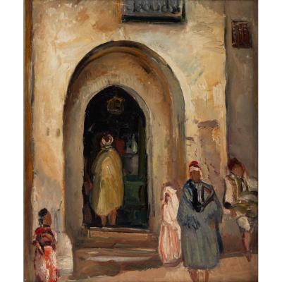 Fernand Allard L 'olivier (attrib.) (1883, 1933) - Tunis Street Scene -circa 1920.