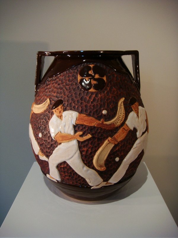 Ciboure Vase With Basque Pelota Players