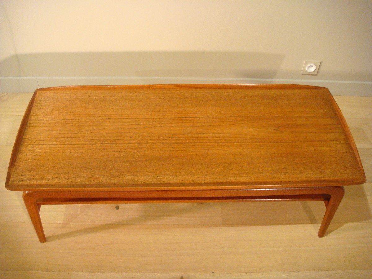 Table Basse Scandinave En Bois De Teck par Arne Hovmand Olsen.-photo-4