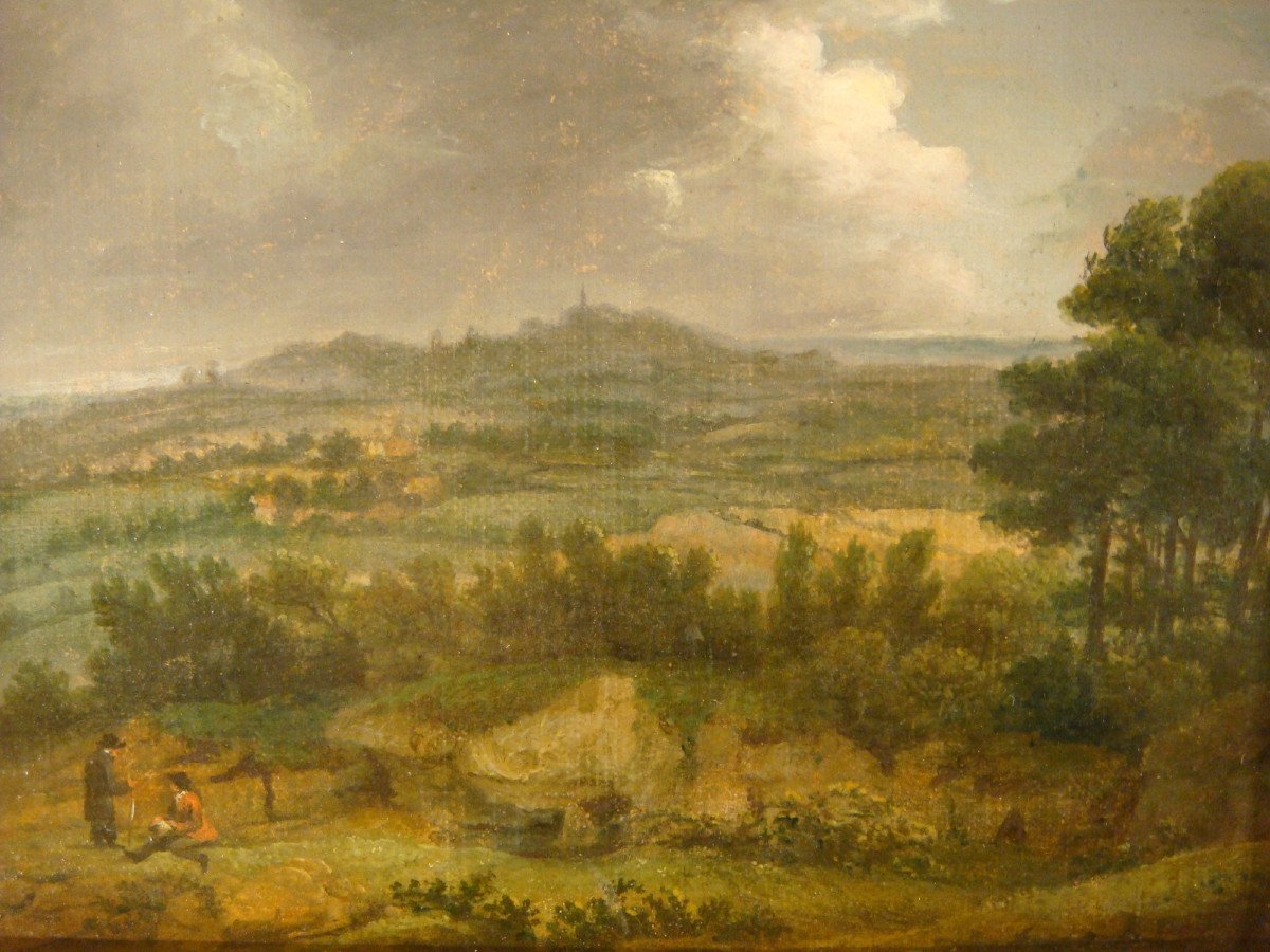 Hilly Landscape Painting - XIXth Century-photo-3