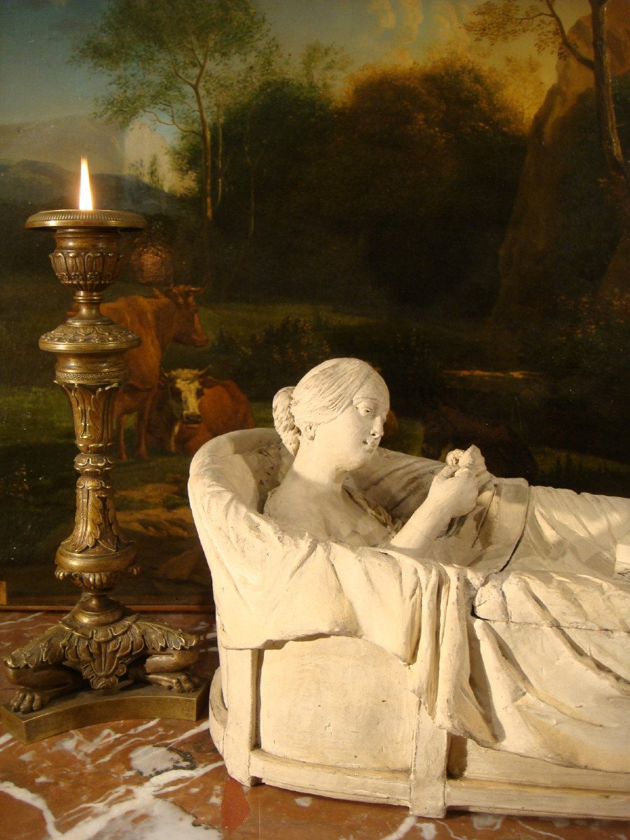 Sculpture Jeune Femme Au Bain En Terre Cuite Bujon 1853 -photo-2