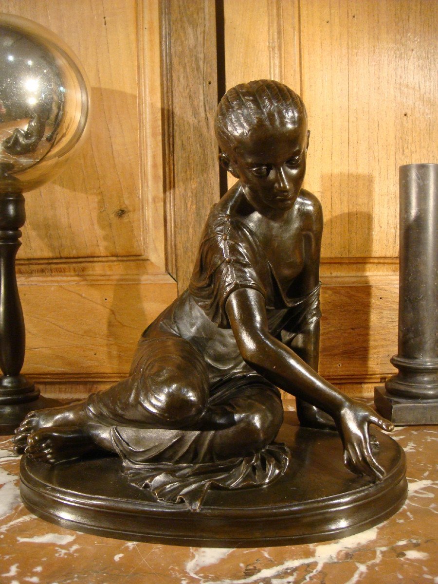 Sculpture En Bronze Jeune Femme A L’antique Epoque Second Empire