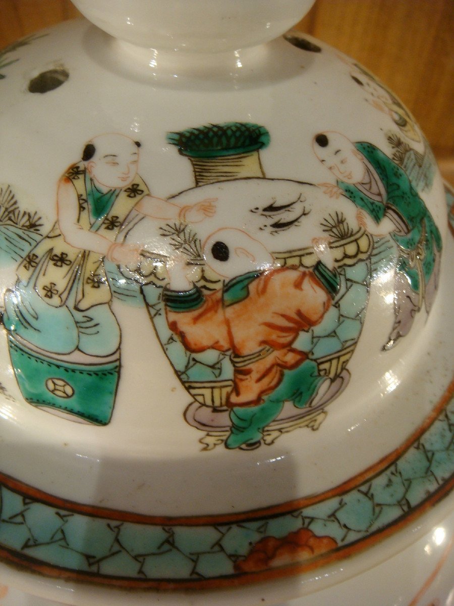 Potiche En Porcelaine De La Famille Verte Chine - Epoque XIX ème -photo-3