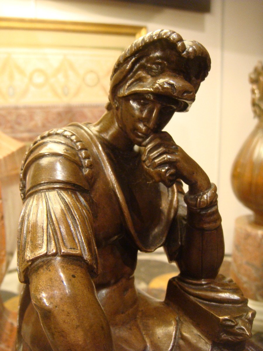 Bronze Sculpture Representing Laurent De Medici Napoleon III Period-photo-3
