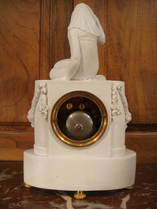 Small Empire Clock In Biscuit Porcelain-photo-4