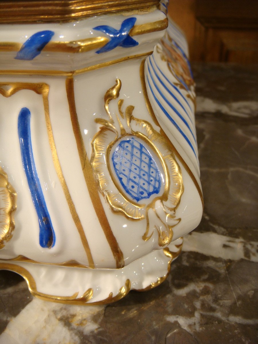 Boite Coffret En Porcelaine Peinte Paris Epoque Second Empire -photo-3