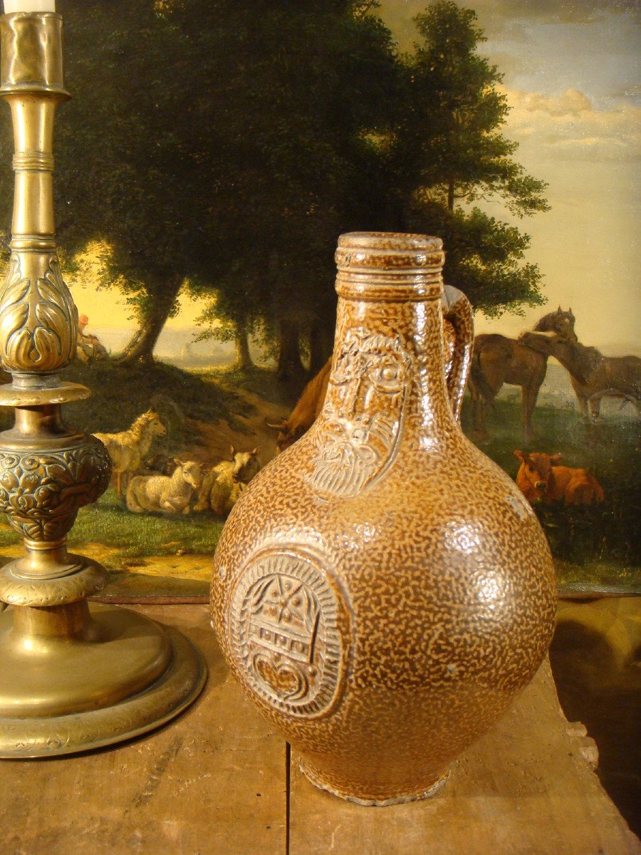 Stoneware Bottle With Bearded Head Germany 18th Century 