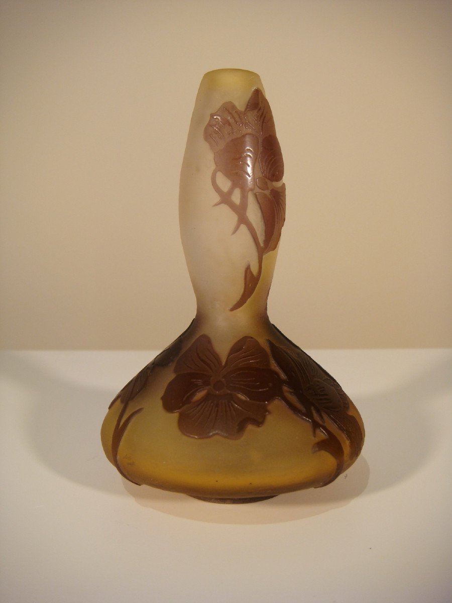 Galle Small Coloquinte Vase Art Nouveau Period-photo-1