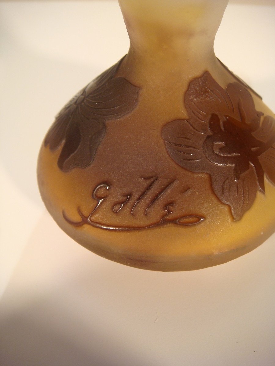 Galle Small Coloquinte Vase Art Nouveau Period-photo-5