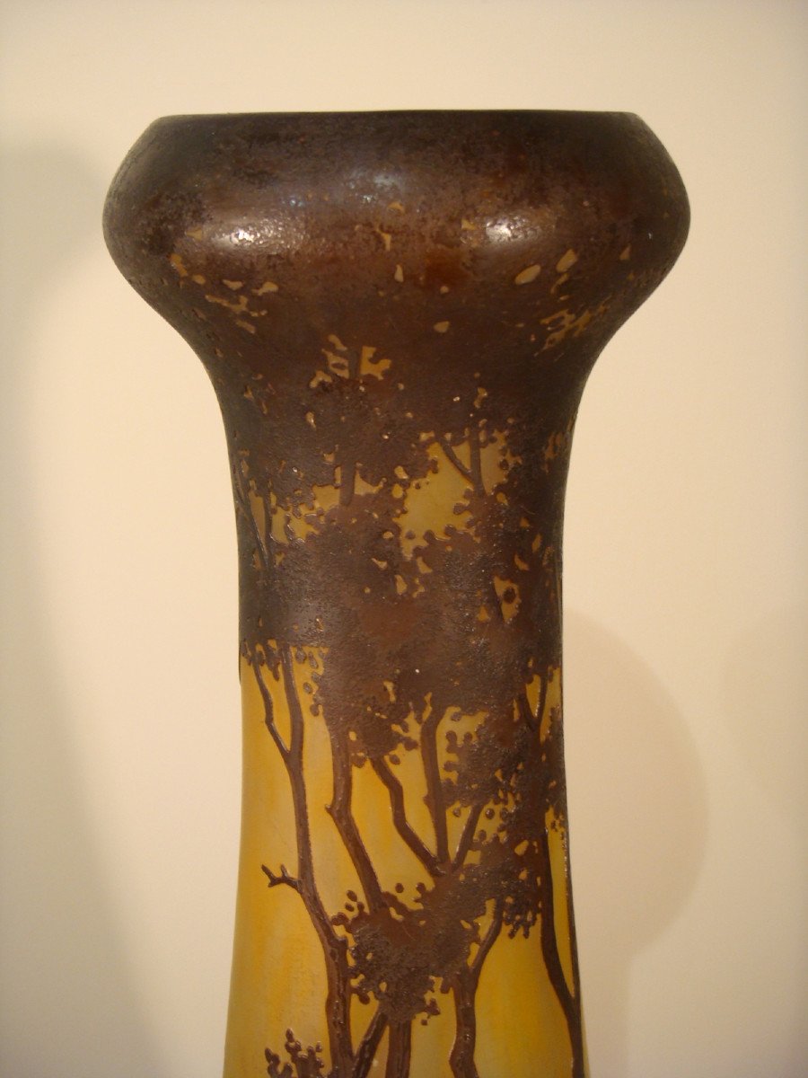 Large Daum Vase In Multilayer Glass Period Around 1910-photo-2