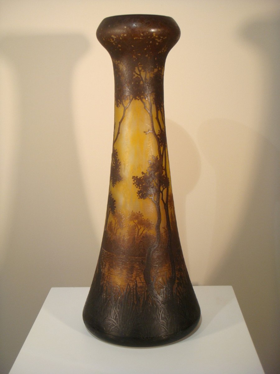 Large Daum Vase In Multilayer Glass Period Around 1910-photo-1