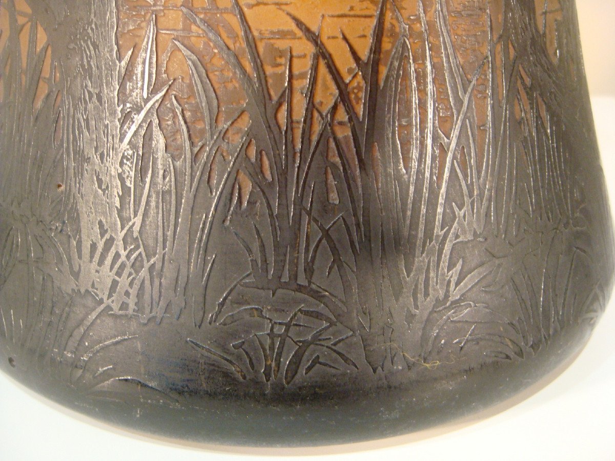 Large Daum Vase In Multilayer Glass Period Around 1910-photo-6