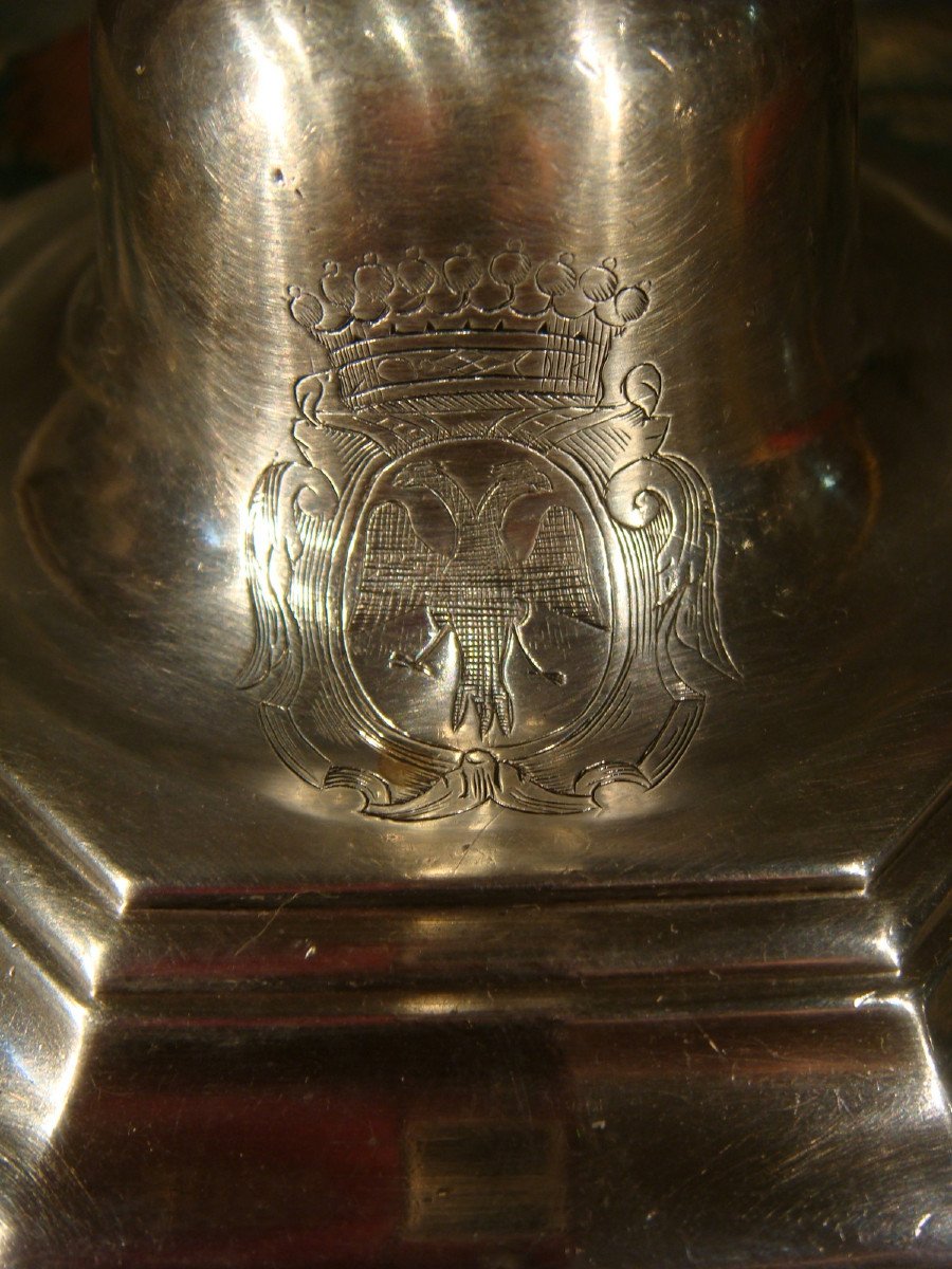 Silver Candlestick With Farmers General Jean Amyraut Angers Armory - 18th Century Period -photo-3