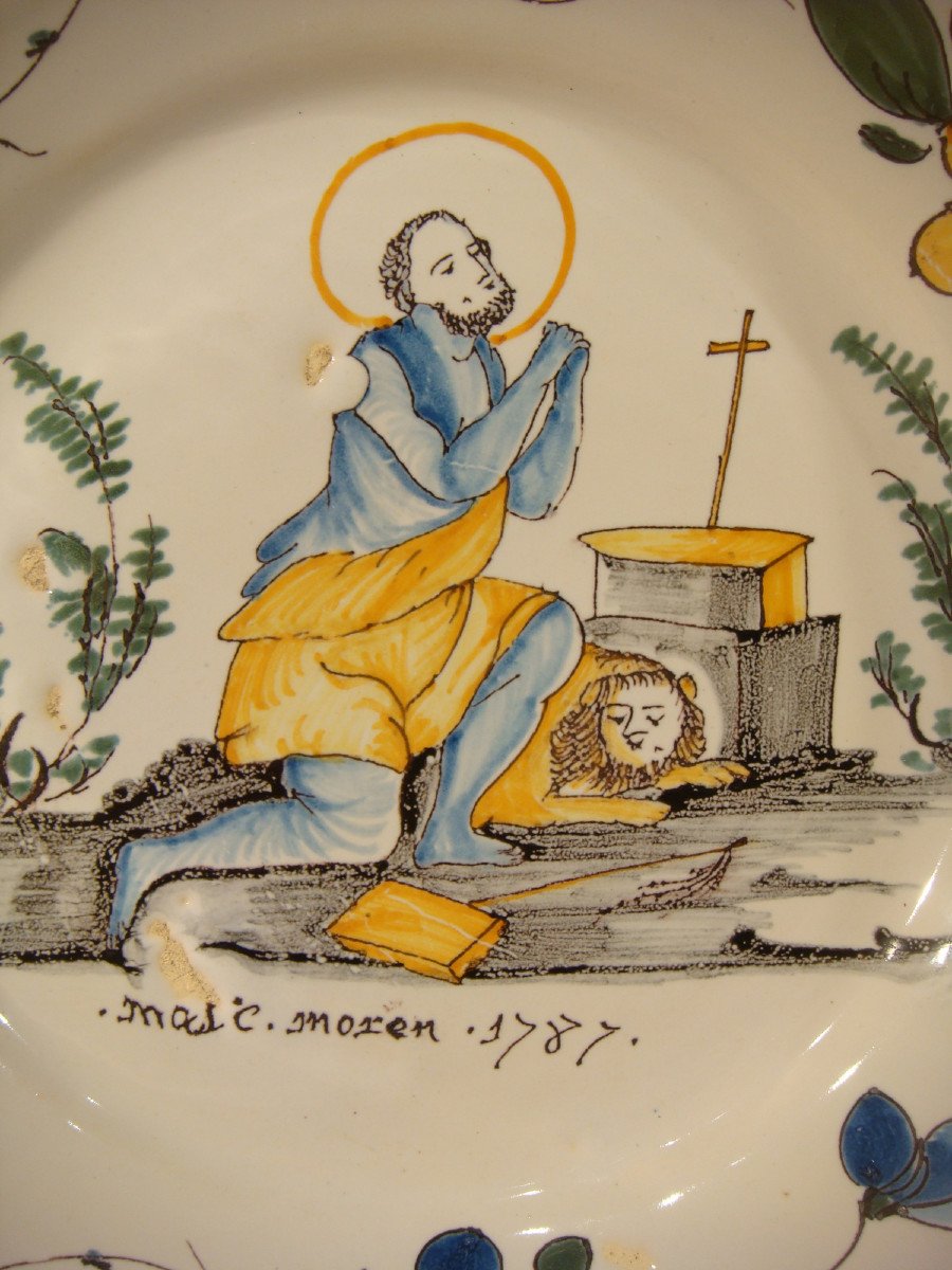 Saint Marc Nevers Patronymic Plate, 18th Century-photo-3