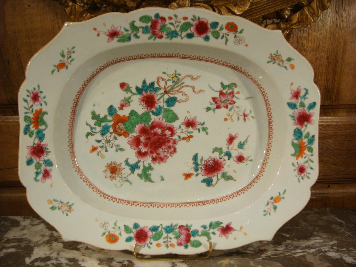 Dish In The Company Of The Indies Famille Rose Period XVIIIth Century -photo-2