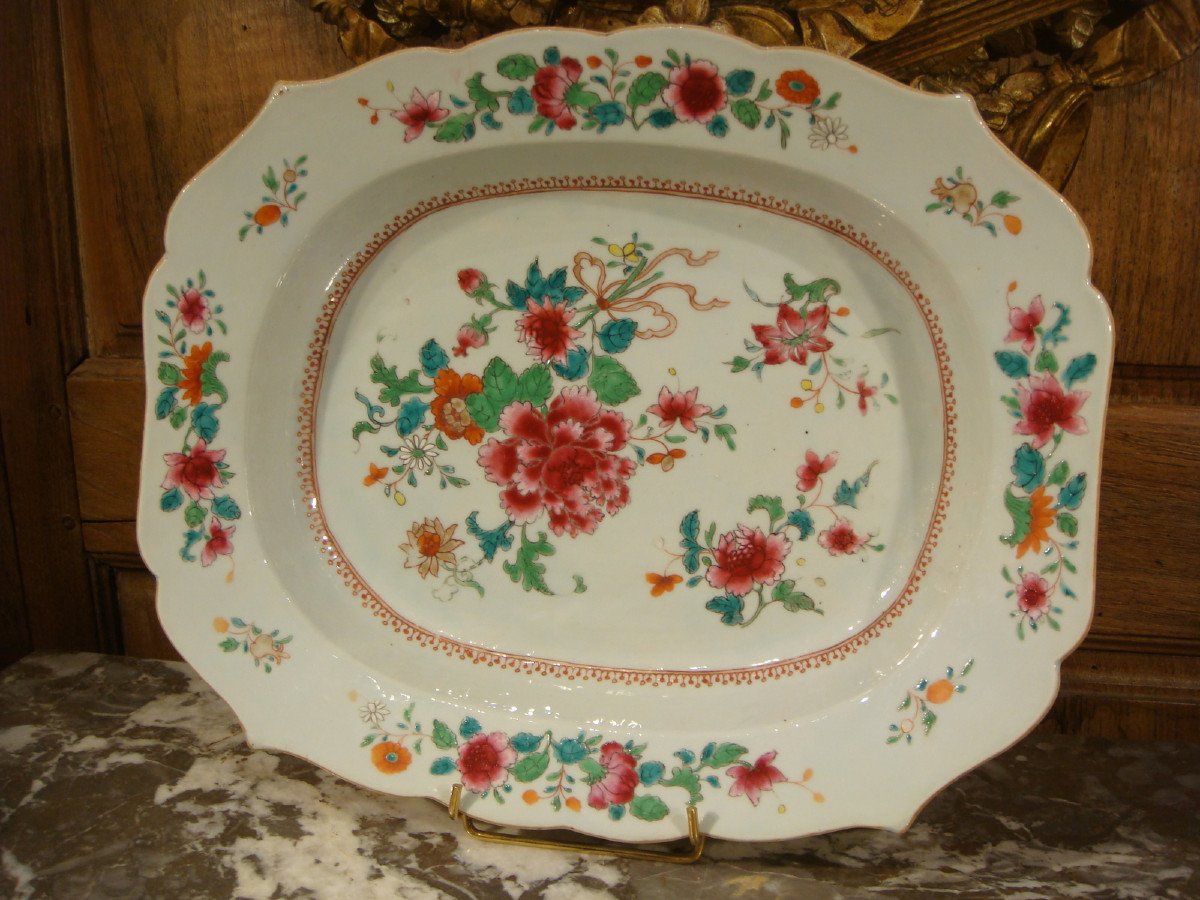 Dish In The Company Of The Indies Famille Rose Period XVIIIth Century -photo-3